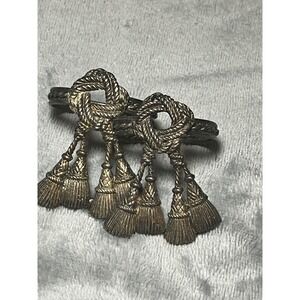Maison en Ville Rope Knot Tassel Napkin Rings Silver Tone Set 2 Vintage‎ France